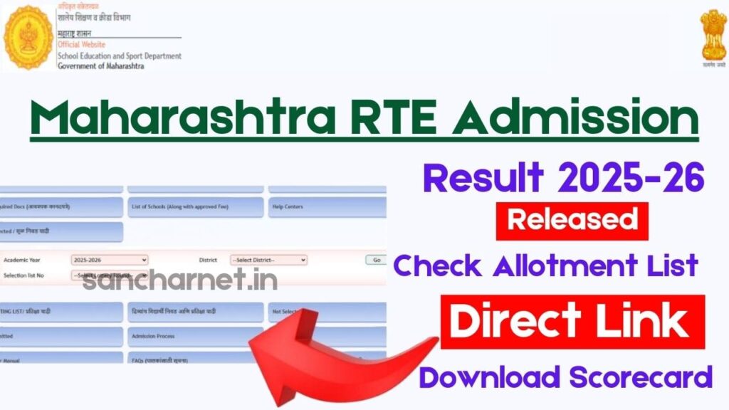 Maharashtra RTE Admission Result 2025