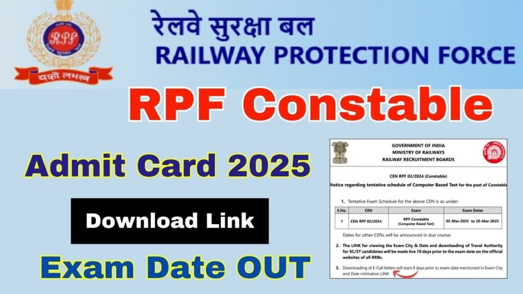 RPF Constable Admit Card 2025