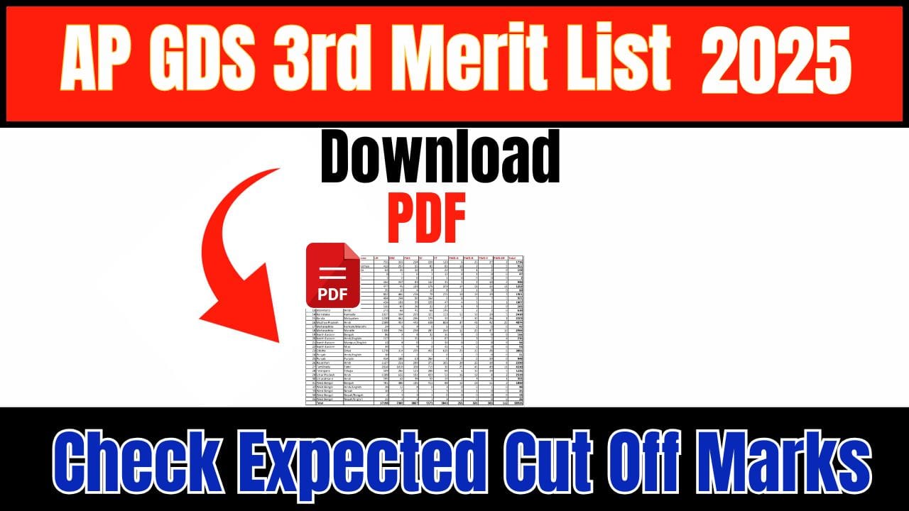 AP GDS 3rd Merit List 2025 Out Now – Download Selection List PDF & Check Expected Cut Off Marks 1 AP GDS 3rd Merit List 2025