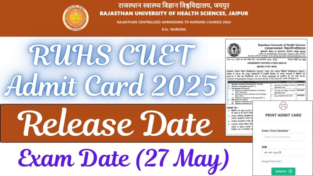 RUHS CUET Admit Card 2025